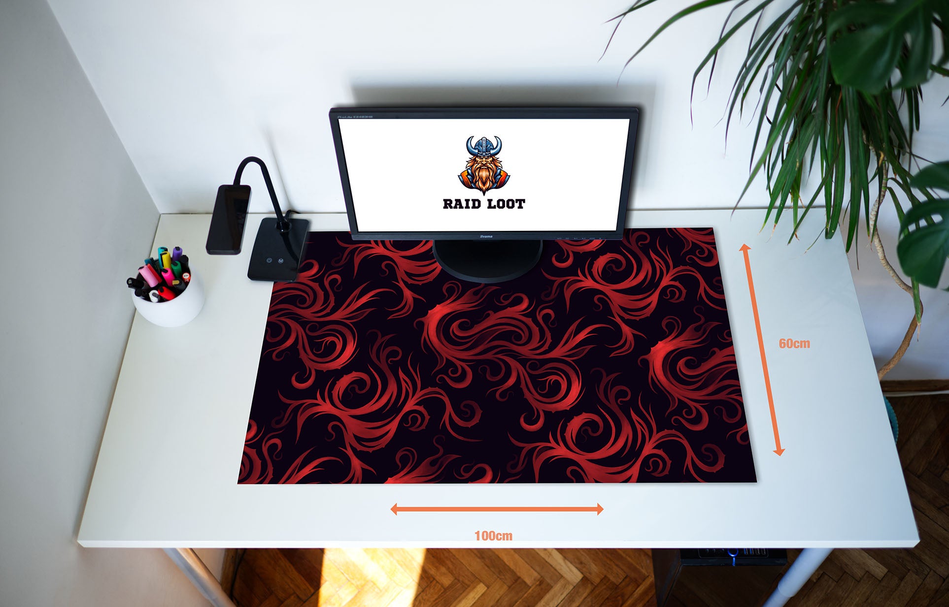 Crimson Swirls Mouse Pad 